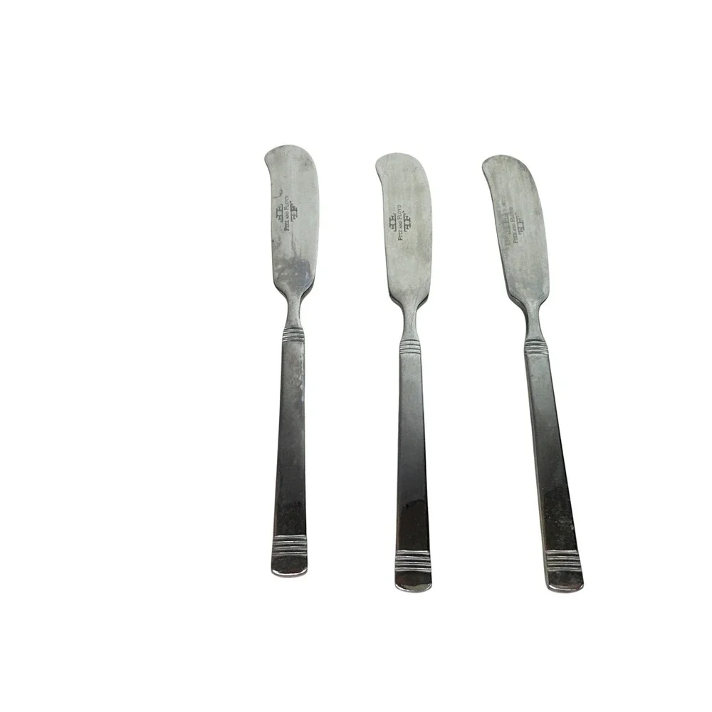 Set of 3 Fitz and Floyd Butter Knives Stainless Steel